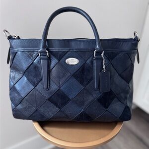 Coach Morgan Limited Edition Navy Patchwork Satchel F36698 2015